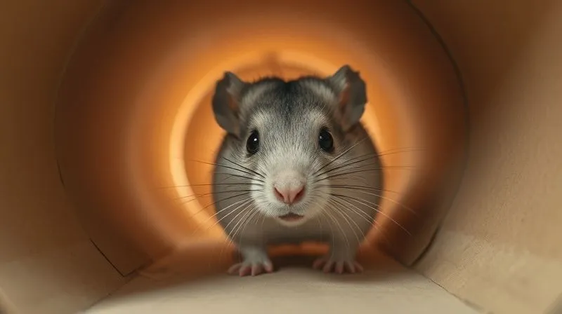 A photorealistic, close-up image of an elderly gerbil cautiously exploring a low, wide cardboard tunnel, its whiskers twitching, with a soft, warm light illuminating its path. The focus is on the gentle movement and the safety of the adapted environment. Professional photography, 8K, cinematic lighting, sharp focus, depth of field, shot on a high-end DSLR. A photorealistic, close-up image of an elderly gerbil cautiously exploring a low, wide cardboard tunnel, its whiskers twitching, with a soft, warm light illuminating its path. The focus is on the gentle movement and the safety of the adapted environment. Professional photography, 8K, cinematic lighting, sharp focus, depth of field, shot on a high-end DSLR.