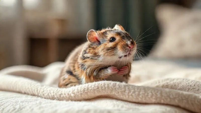 A photorealistic, professional photography image capturing a serene moment: an elderly exotic rodent, perhaps a well-groomed rat or degu, is happily grooming itself on a soft, clean blanket, looking alert and content. The background is softly blurred, implying a peaceful home environment. Cinematic lighting, sharp focus on the rodent, depth of field, 8K hyper-detailed, shot on a high-end DSLR. A photorealistic, professional photography image capturing a serene moment: an elderly exotic rodent, perhaps a well-groomed rat or degu, is happily grooming itself on a soft, clean blanket, looking alert and content. The background is softly blurred, implying a peaceful home environment. Cinematic lighting, sharp focus on the rodent, depth of field, 8K hyper-detailed, shot on a high-end DSLR.