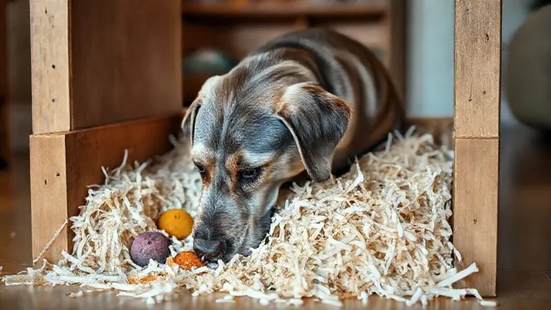 A photorealistic image of a custom-built, low-height sensory box for a senior dog, filled with soft, clean shredded paper and a few hidden, soft rubber toys. A happy, grey-muzzled Labrador gently digs with its nose. The scene is indoors, with warm, inviting light. Professional photography, 8K, cinematic lighting, sharp focus, depth of field. A photorealistic image of a custom-built, low-height sensory box for a senior dog, filled with soft, clean shredded paper and a few hidden, soft rubber toys. A happy, grey-muzzled Labrador gently digs with its nose. The scene is indoors, with warm, inviting light. Professional photography, 8K, cinematic lighting, sharp focus, depth of field.