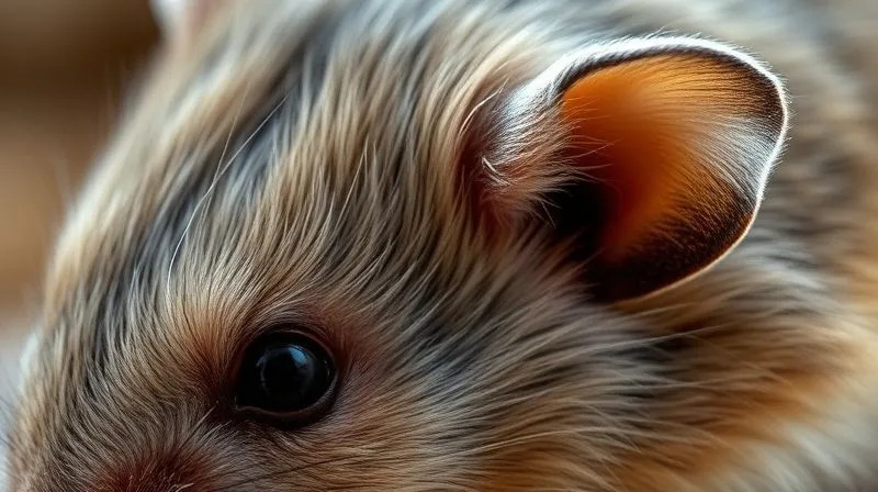 A close-up, photorealistic image of an elderly mouse or hamsters fur, showing signs of dullness and slight patchiness, contrasted with a healthy, shiny fur patch. Cinematic lighting, sharp focus on the fur textures, depth of field blurring the background. 8K hyper-detailed, professional photography, shot on a high-end DSLR. Emotional resonance: concern, need for care. A close-up, photorealistic image of an elderly mouse or hamsters fur, showing signs of dullness and slight patchiness, contrasted with a healthy, shiny fur patch. Cinematic lighting, sharp focus on the fur textures, depth of field blurring the background. 8K hyper-detailed, professional photography, shot on a high-end DSLR. Emotional resonance: concern, need for care.