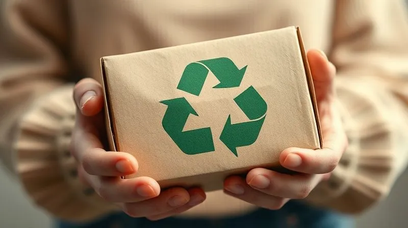 A photorealistic close-up of an eco-friendly product package made of recycled cardboard, with a vibrant green leaf design and a clear recycling symbol. The package is gently held by hands, emphasizing care and environmental responsibility, with cinematic lighting and sharp focus. 8K hyper-detailed, professional photography, shot on a high-end DSLR. A photorealistic close-up of an eco-friendly product package made of recycled cardboard, with a vibrant green leaf design and a clear recycling symbol. The package is gently held by hands, emphasizing care and environmental responsibility, with cinematic lighting and sharp focus. 8K hyper-detailed, professional photography, shot on a high-end DSLR.
