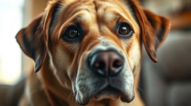 A photorealistic close-up of a senior dog looking confused, with a soft, warm light illuminating its face, conveying a sense of vulnerability and need for comfort. Professional photography, 8K, cinematic lighting, sharp focus on the dog's eyes, depth of field blurring the background, shot on a high-end DSLR. A photorealistic close-up of a senior dog looking confused, with a soft, warm light illuminating its face, conveying a sense of vulnerability and need for comfort. Professional photography, 8K, cinematic lighting, sharp focus on the dog's eyes, depth of field blurring the background, shot on a high-end DSLR.