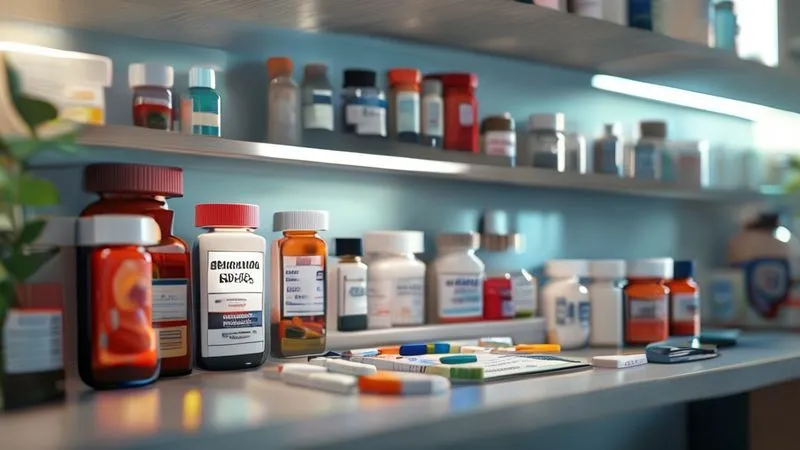 A photorealistic, professional photography, 8K, cinematic lighting image of a neatly organized pet medication station. A clean, labeled pill organizer for a week is prominently displayed next to various small, clearly labeled medicine bottles and a pet's health journal. The setup is on a high shelf, out of a pet's reach, with soft, focused lighting highlighting the labels and the organized system. Sharp focus, depth of field blurring a domestic background. Shot on a high-end DSLR. A photorealistic, professional photography, 8K, cinematic lighting image of a neatly organized pet medication station. A clean, labeled pill organizer for a week is prominently displayed next to various small, clearly labeled medicine bottles and a pet's health journal. The setup is on a high shelf, out of a pet's reach, with soft, focused lighting highlighting the labels and the organized system. Sharp focus, depth of field blurring a domestic background. Shot on a high-end DSLR.