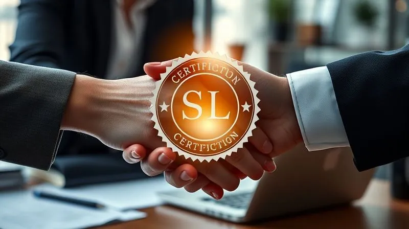A photorealistic, professional photography, 8K image of two hands (one representing a business, the other a certification body) gently clasping, with a glowing, stylized organic certification seal floating between them. The background is a softly blurred office environment with documents and a laptop, emphasizing partnership and official process. Cinematic lighting, sharp focus on the hands and seal, depth of field, shot on a high-end DSLR. A photorealistic, professional photography, 8K image of two hands (one representing a business, the other a certification body) gently clasping, with a glowing, stylized organic certification seal floating between them. The background is a softly blurred office environment with documents and a laptop, emphasizing partnership and official process. Cinematic lighting, sharp focus on the hands and seal, depth of field, shot on a high-end DSLR.