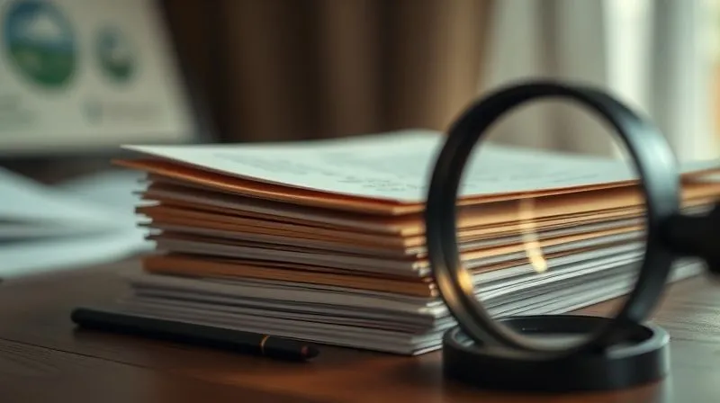 Photorealistic image of a stack of official looking documents with CITES, IBAMA, and MAPA logos subtly visible, next to a magnifying glass, cinematic lighting, sharp focus on the documents, depth of field, 8K, professional photography, shot on a high-end DSLR.