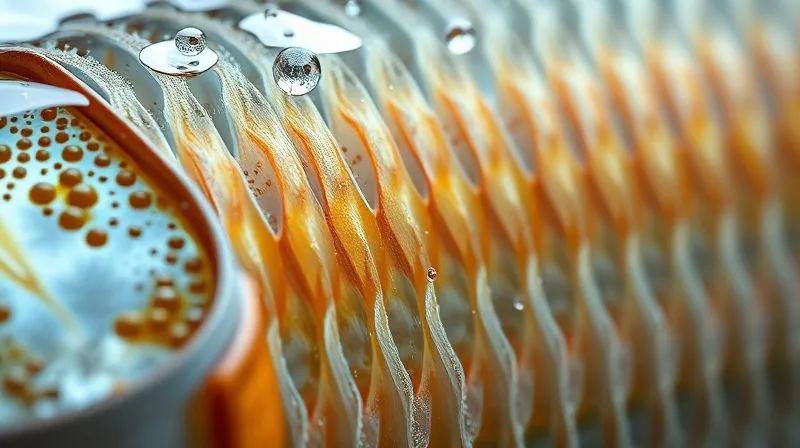 A photorealistic, detailed image of a cross-section of a fish's gill, showing the intricate lamellae. The water flows over the gill, with microscopic oxygen molecules diffusing into the bloodstream. Cinematic lighting highlights the delicate structure, sharp focus, depth of field. Professional photography, 8K, shot on a high-end DSLR.